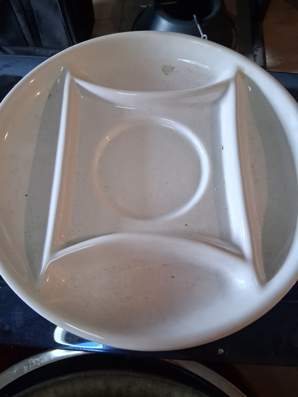 Dining Basics Cream Sectioned Dinner Plate by
